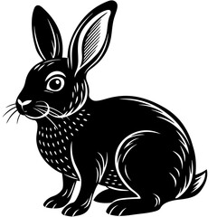 a cute rabbit vector silhouette illustration and svg