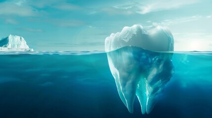 Fototapeta premium 3D Illustration of an Ice Tooth Island