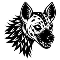 Hyena tattoo vector silhouette illustration svg file
