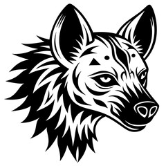 Hyena tattoo vector silhouette illustration svg file
