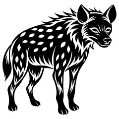 Hyena tattoo vector silhouette illustration svg file
