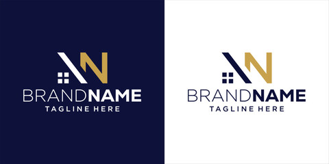Creative Letter N Home Design, Letter N Design for Building Companies, Real Estate, Construction, Design Inspiration, Illustration, Vector