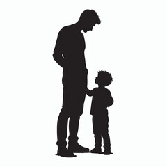 father and son silhouette vector