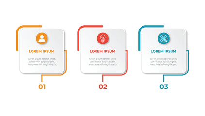 Obraz premium Vector infographic design template with 3 options or steps