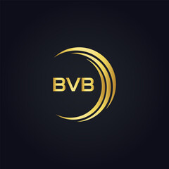 BVB logo. B V B design. White BVB letter. BVB, B V B letter logo design. B V B letter logo design in GOLD, GOLDEN LOGO, THREE, style. letter logo set in one artboard. B V B letter logo vector design.