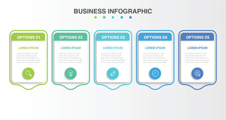 Presentation business infographic template with 5 options