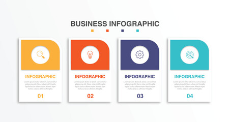 Vector Infographic label design template with icons and 4 options or steps. Can be used for process diagram, presentations, workflow layout, banner, flow chart, info graph.