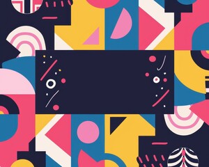 Thank you card, abstract geometric shapes, flat design illustration