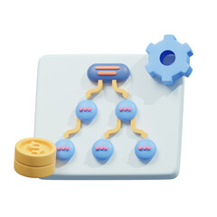 blue white financial plan 3d illustration