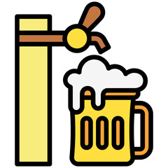 Beer Tap lineal multi color icon, related to oktoberfest, German traditional theme. use for UI or UX kit, app and web development.