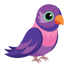 Illustration of Violet masked lovebird Isolated
