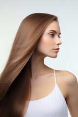 Fototapeta premium beautiful woman with long straight hair