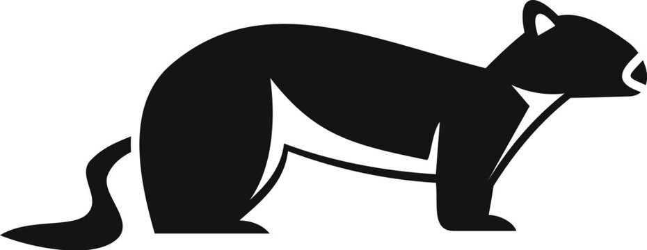 recommend clip art: Black and white tasmanian devil standing side view icon in simple style on a white background