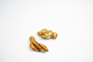 Kencur is a typical Indonesian spice. in Groups. typical Indonesian. isolated on white background.