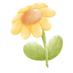 yellow flower with green leaf