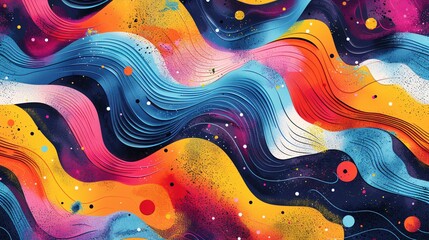 Obraz premium a float graphics pattern art piece with dynamic shapes and vibrant colors, perfect for contemporary digital backgrounds.