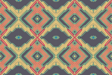 fabric ikat seamless pattern geometric ethnic traditional embroidery style.Design for background carpet wallpaper clothing