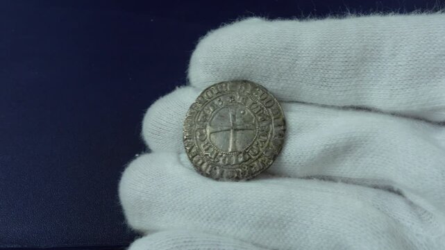 Portuguese Old Silver coin. Tornes de Escudo, Reign of Dom Fernando I