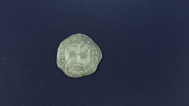 Portuguese Old Silver coin. Tostao, Reign of Dom Afonso VI