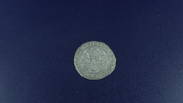 Portuguese Old Billion coin. Real 3 Libras e Meia, Reign of Dom Joao I