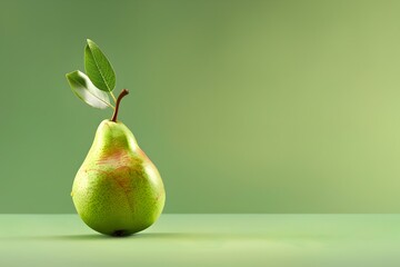 Minimalist Pear Design - Fresh Green Fruit on Simple Background
