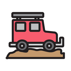 Safari Tours Vector Flat Icon Design