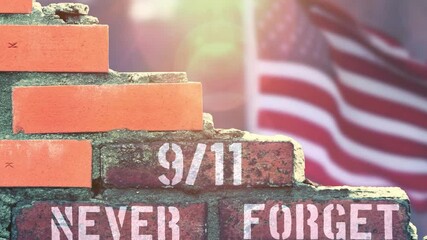American flag and memory of September 11th