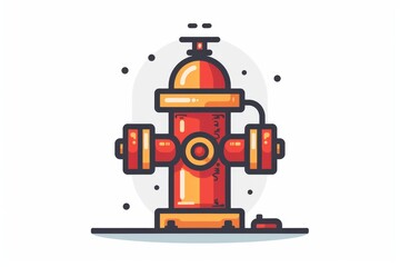 Fototapeta premium Minimalist icon of a fire hydrant on a white isolated background 