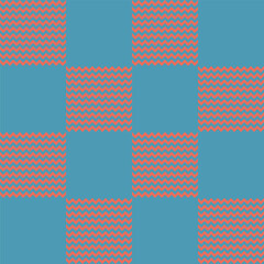 orange zigzag on blue background.