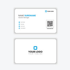 Creative and Clean design Business Card Template. blue and Black Colors. Flat Design professional Illustration