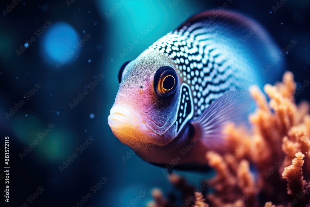 Poster Vibrant tropical fish with intricate patterns