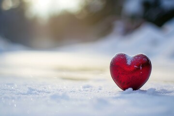 Frozen heart in the snow