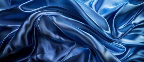 Obraz premium Panoramic close-up, high detail scan of flowing cloth texture, Generative AI