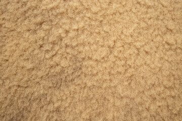 Sheep  beige fur, clothing supply , fiber texture close up
