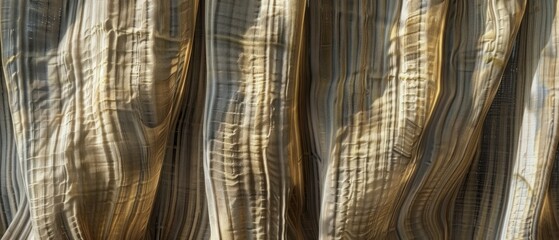 Obraz premium Panoramic close-up, high detail scan of rustic drapes texture, Generative AI