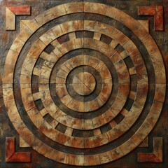 Fototapeta premium Ornate Ancient Greek Pattern Frame with Geometric Design and Intricate Details