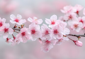Obraz premium Beautiful pink cherry blossom flowers in bloom