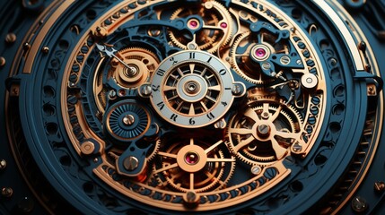 Obraz premium Intricate Mechanical Watch Mechanism
