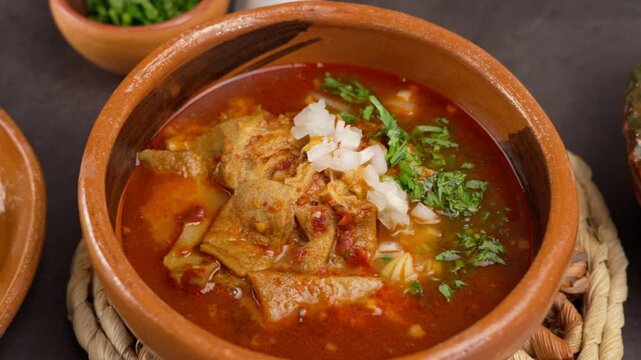 food from mexico city, mondongo, top view