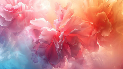 Abstract Flower Background with Pink and Orange Petals