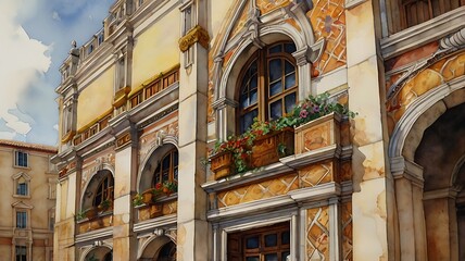 Obraz premium facade of the building country