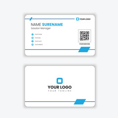 Creative and Clean design Business Card Template. blue and Black Colors. Flat Design professional Illustration