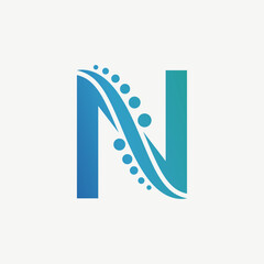 Modern Letter N Physiotherapy Logo Icon Vector