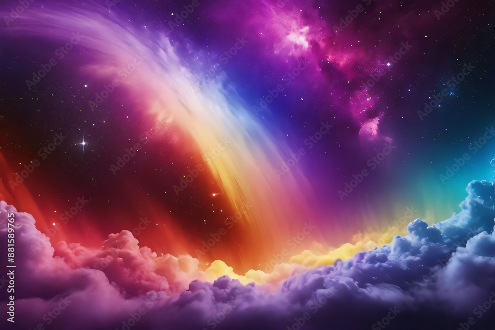 Wall mural Rainbow Nebula and Cloudscape