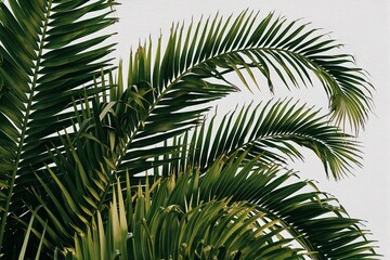Fototapeta premium A stunning close-up photograph of vibrant green palm fronds