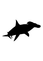 Hammer Head Shark | Salt Water Predator | Wild Animal | Sea Angling | Fishing Outdoor | Marine Creature | Aquatic Animal | Angler Dad | Original Illustration | Vector and Clipart | Cutfile and Stencil