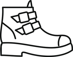 Illustration of a hiking boot featuring two buckles, showcasing its design and suitability for outdoor adventures