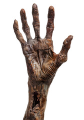 Zombie hand isolated on transparent background