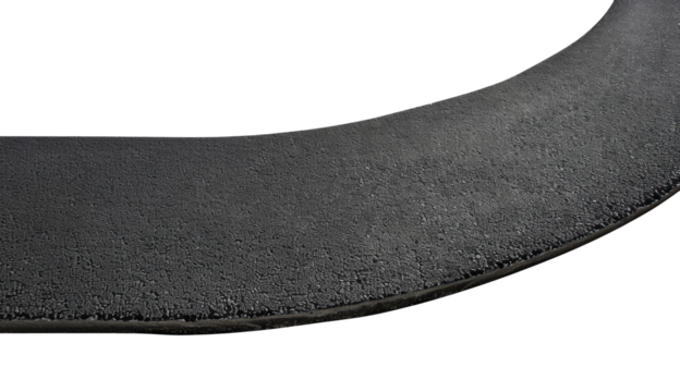 Asphalt road isolated on transparent background, top view