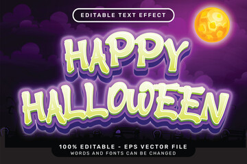 Obraz premium happy halloween text effect and editable text effect with halloween background